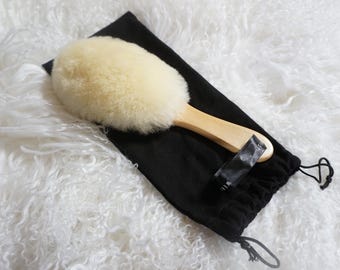 Natural Baby Hair Brush | Medical-Grade Sheepskin Wool | Gentle Scalp Massage Comb | Soft Newborn Hairbrush