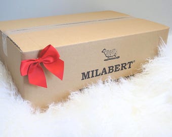 Luxury Genuine Sheepskin Rug Surprise Box | Premium Single Pelt | Large Sheepskin Rug | Gift for Any Occasion Unique Decor by Milabert