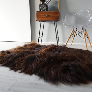 Genuine Icelandic Rectangular Sheepskin Rug | Extra Soft Silky Wool Rug | Real Sheepskin Rug | Natural Sheepskin Rug | Unique Home Decor