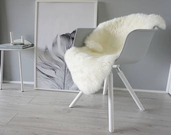 Genuine Australian Single Sheepskin Rug | Real Sheepskin Rug | Natural Sheepskin | Sheepskin Throw | White Fur Rug || Sheepskin Pelt |