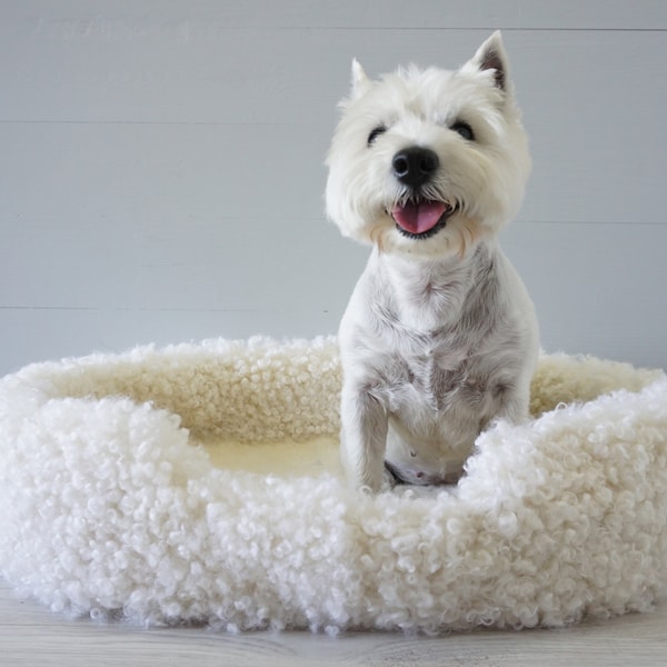 Genuine Sheepskin Large Oval Pet Bed | Wool Dog Bed | Puppies | Cat Bed | Wool Pet Bed | Wool Sheepskin Pet Supplies | Dog Lover Gift