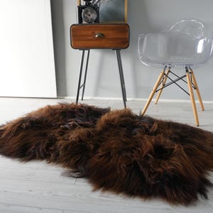 Genuine Icelandic Rectangular Sheepskin Rug | Extra Soft Silky Wool Rug | Real Sheepskin Rug | Natural Sheepskin Rug | Unique Home Decor