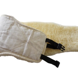 Cinto de pele de carneiro natural genuíno | Aquecedor de lã para as costas | Suporte lombar | Alívio da dor nas costas | Cinto para gravidez | Suporte para as costas | Cinto de inverno