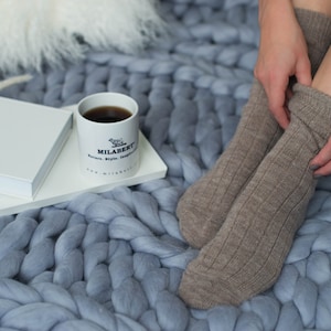 Genuine luxurious Handmade Women&#39;s Cashmere Wool Socks | Super Warm Winter Socks | Bed Socks | Comfortable Soft Cosy Socks | Natural Colours