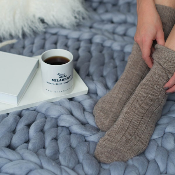 Genuine luxurious Handmade Women's Cashmere Wool Socks | Super Warm Winter Socks | Bed Socks | Comfortable Soft Cosy Socks | Natural Colours