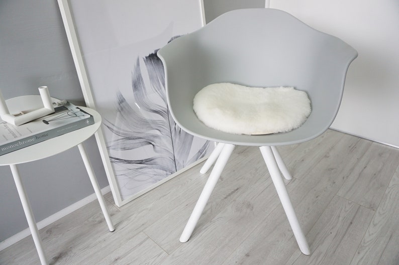 Genuine sheepskin Charles Ray Eames style chair seat pad Etsy