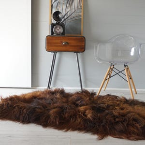Genuine Icelandic Rectangular Sheepskin Rug | Extra Soft Silky Wool Rug | Real Sheepskin Rug | Natural Sheepskin Rug | Unique Home Decor