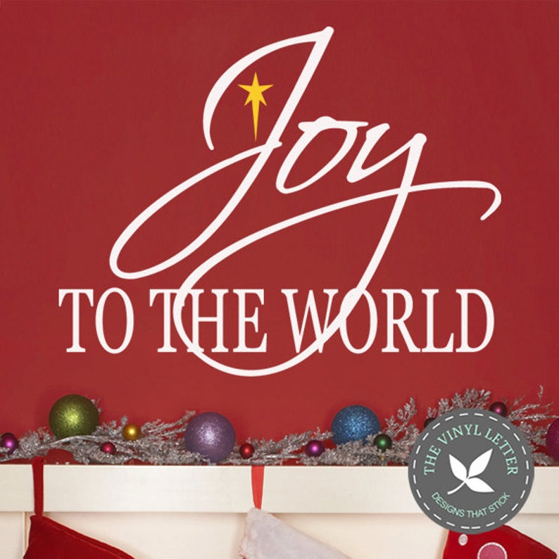 Joy To The World Star Christmas Holiday Vinyl Wall Seasonal Decal Home Decor Sticker