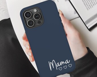 Personalized Mama Phone Case Navy | Mother's Day Gift | Personalized Gift | Custom Mama Phone Case | Heart Phone Case