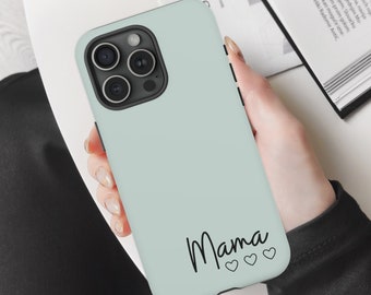 Personalized Mama Phone Case Soft Green | Mother's Day Gift | Personalized Gift | Custom Mama Phone Case | Heart Phone Case