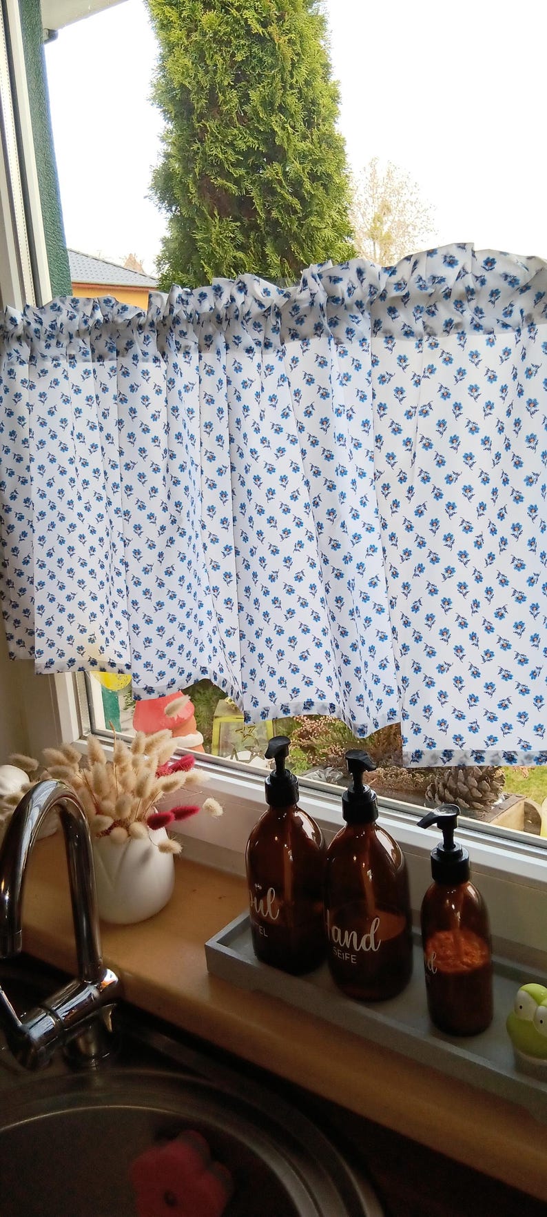 Gardine mit Blumen Maritim image 3