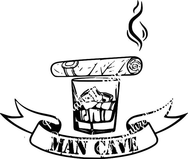 Download Man Cave Whisky Glass/Cigar. SVG for use with Cricut | Etsy