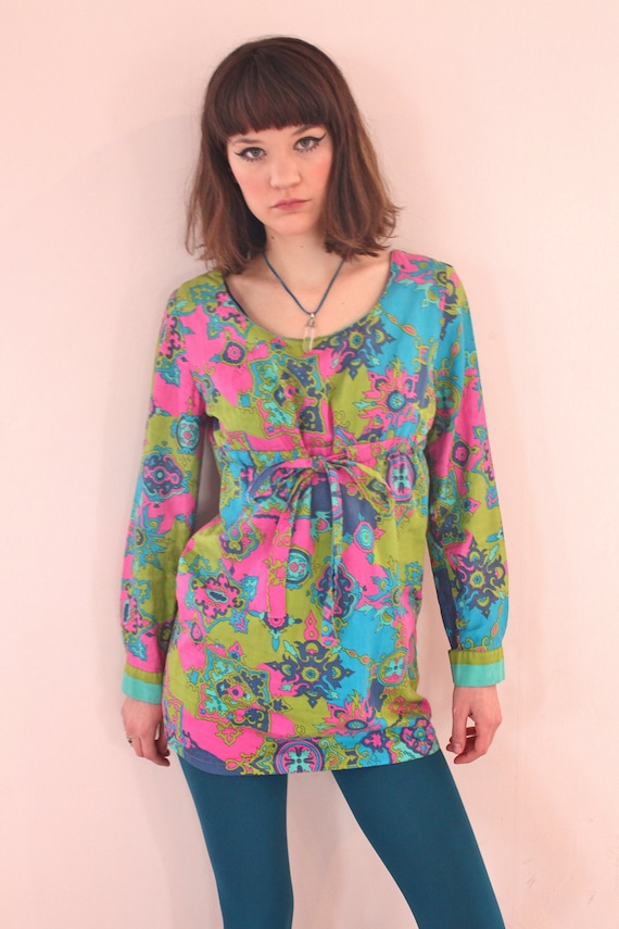 Psychedelic 60's Micro Mini Dress