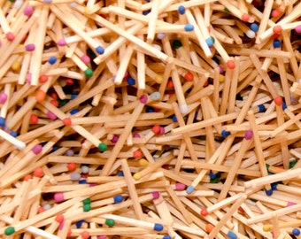 500 matches, 1.85" mixed head color, for home decor, wedding favors, crafts, design, matchbox filling, colored matches