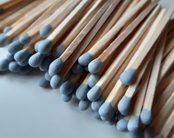 NEW! 3.4" Starlight Silver Gray tip long wooden matches for home decor, wedding favors, crafts, design, matchbox filling