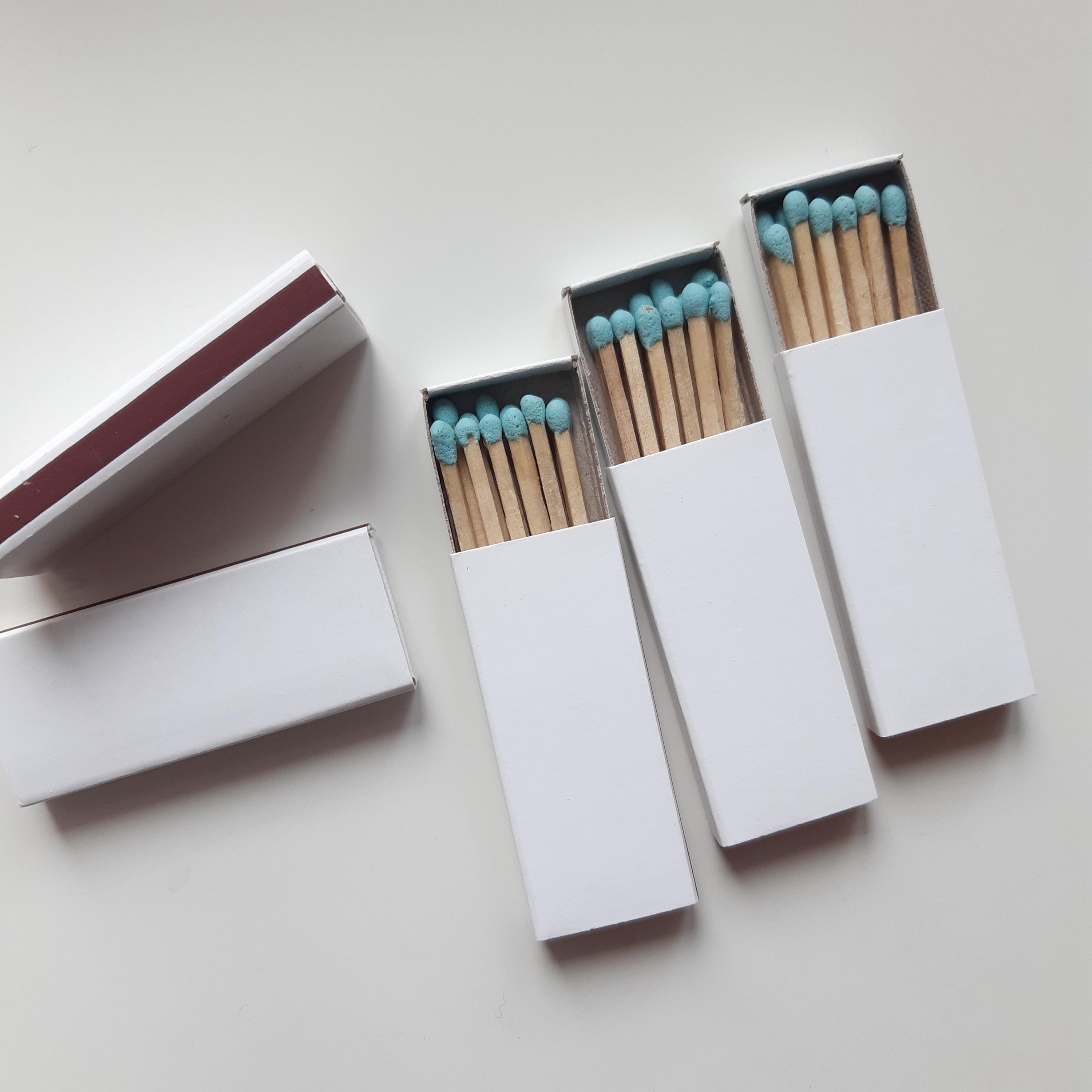 25 White Matchboxes With Assorted Color Matches - Etsy