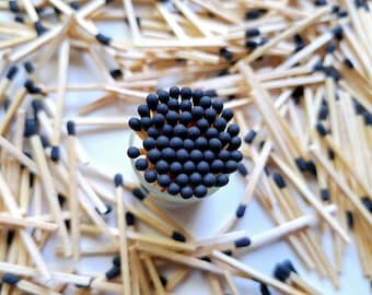 1.85" Graphite Black Matches: 500 Wooden Matchsticks for Crafts & Decor