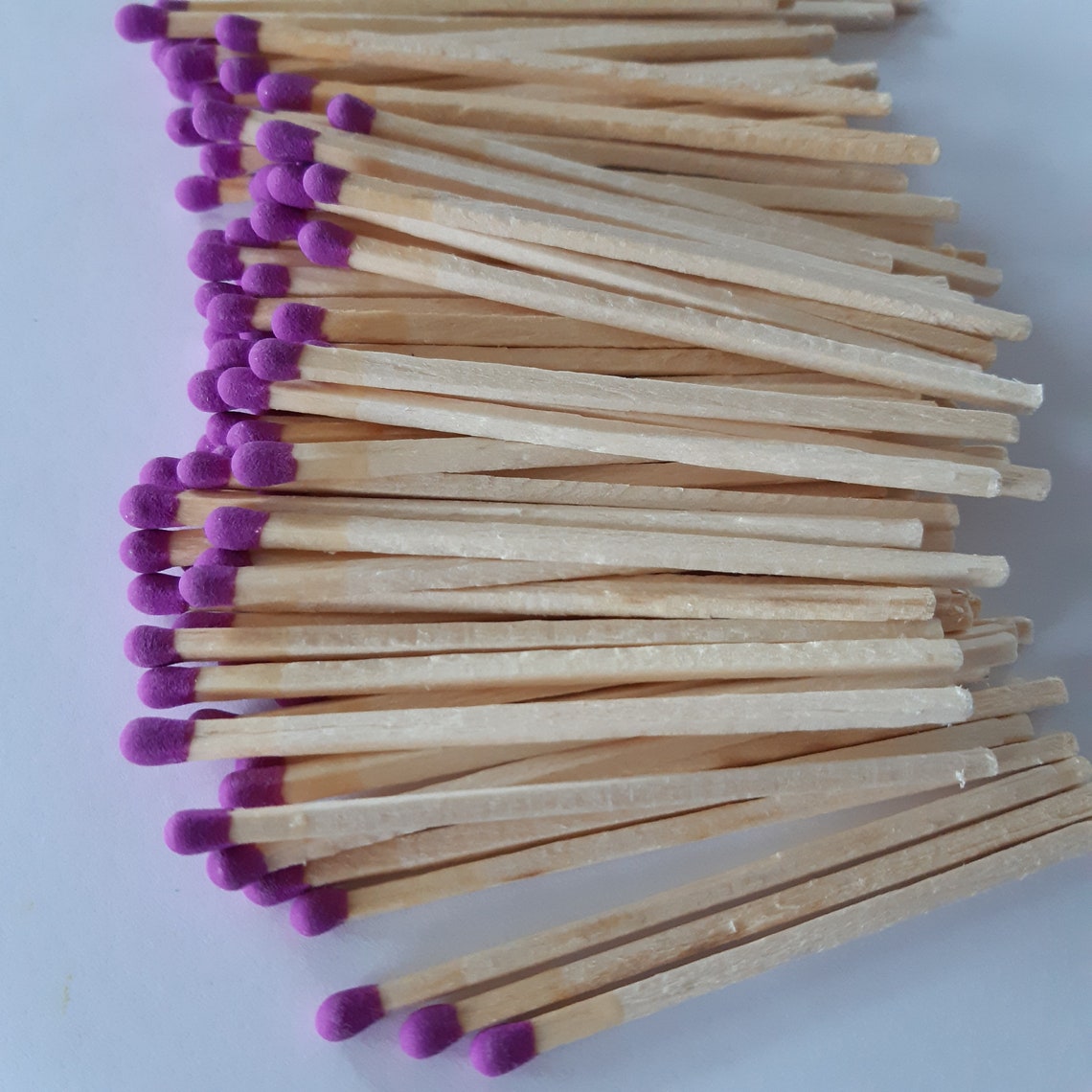 NEW 3.4 Magenta tip long wooden matches for home decor Etsy