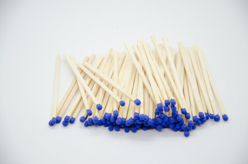 3.4 long Royal blue tip long wooden matchsticks for home Etsy