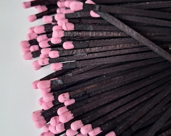 Black & Pink Wooden Matches: 3.4" Decorative Craft Supplies (100 Count)