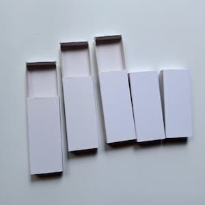 50 cajas de cerillas de cartón blanco liso / vacías / con cerradero por un lado