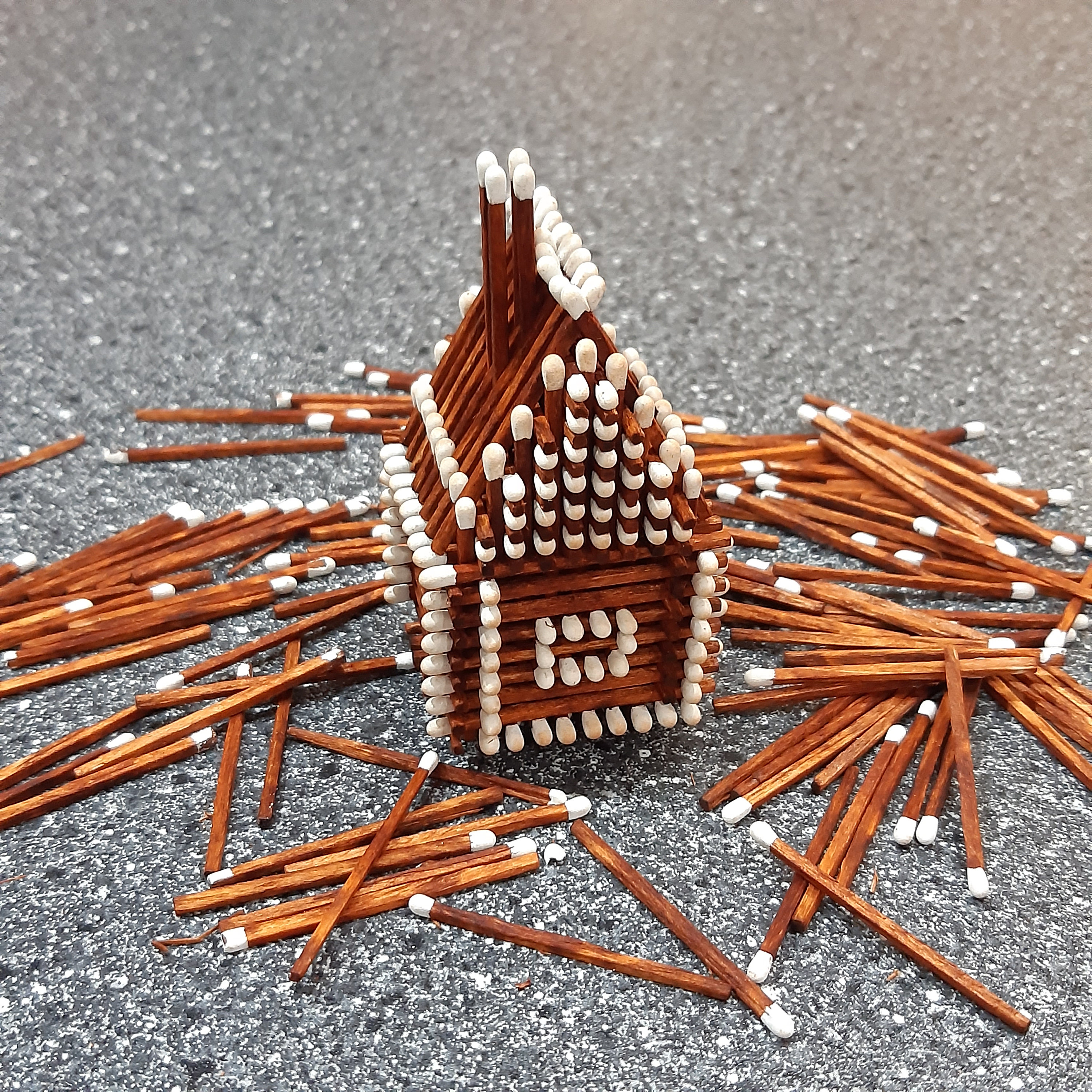 NEW Matchstick House Handmade No Glue Ginger and White Etsy