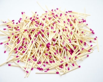 Magenta Pink Tip Matchsticks: 500 Wooden Matches for Crafts & Decor