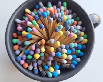 Colorful Tip Wooden Matchsticks: Home Decor, Crafts (3.4")