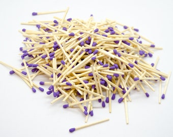1.85" Indigo Purple tip 500 wooden matchsticks for home decor, wedding favors, crafts, design, matchbox filling