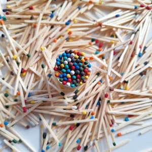 500 matches, 1.85&quot; mixed head color, for home decor, wedding favors, crafts, matchbox filling, colorful matches, rainbow matches, bulk