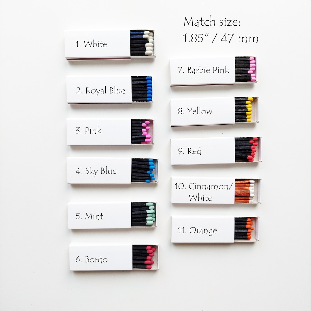 10/25/50 White Plain Matchboxes Striker From One Side Wooden Etsy