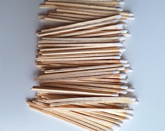 3.75" White Tip Wooden Matches: Strike on Box, Wedding Decor, Crafts (100 Matches)