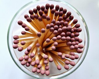 Brown Tip Wooden Matches: 3.75" Long, Strike on Box (100 Matches)