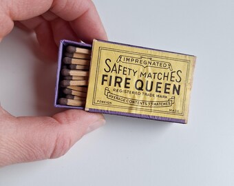 Vintage Fire Queen Matchbox, Soviet Era Collectible, Made in Latvia