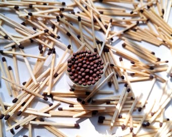Dark Brown Tip Matchsticks: 500 Wooden Safety Matches for Crafts