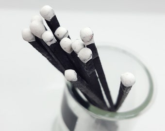 Black Wooden Fireplace Matches with White Tips (100 Count)