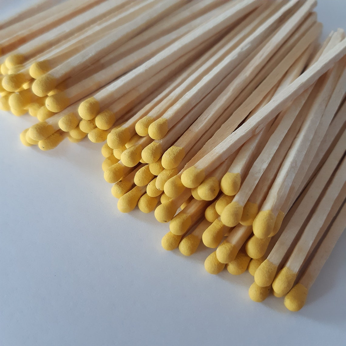 NEW 3.4 Yellow tip long wooden matches for home decor Etsy