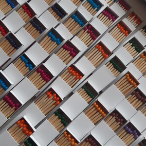 25 White Matchboxes With Assorted Color Matches - Etsy