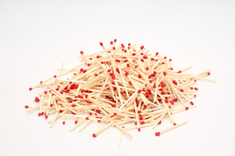 1.85 Red tip 500 wooden matches for home decor wedding Etsy