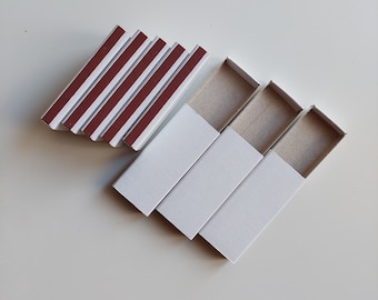 100 boîtes d'allumettes en carton uni blanc / vides / gâche d'un côté