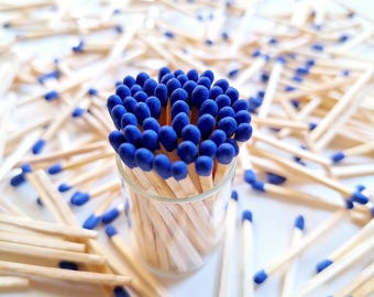 Indigo Blue Tip Matches: 500 Aspen Wood Matchsticks for Crafts & Decor