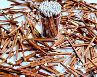 Cinnamon Brown Wooden Matches: 1.85" Decor Matches - Bulk Options