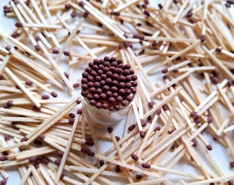1.85" Brown tip wooden matchsticks for home decor, wedding favors, crafts, design, matchbox filling