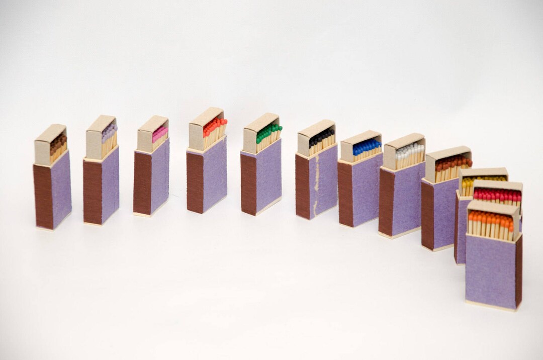 Twelve Matchboxes Striker From Two Sides Wooden Matches Etsy