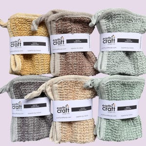 Hand-Dyed Hemp Washcloth Set: Earthtone Exfoliating Cloths, Eco-Friendly