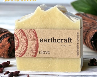 Clove Soap - Handmade Soap made with 7 different oils and butters| Palm Free | Vegan | All Natural Soap | EarthCraft | Clove essential oil