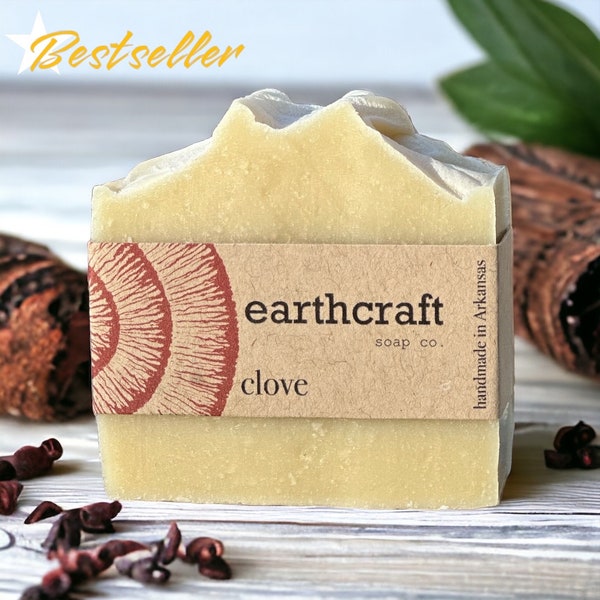 Clove Soap - Handmade Soap made with 7 different oils and butters| Palm Free | Vegan | All Natural Soap | EarthCraft | Clove essential oil