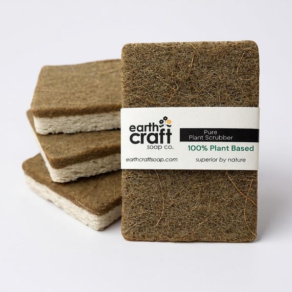 Plant-Based Kitchen Sponge: Coconut & Walnut Scrubber, Zero Waste