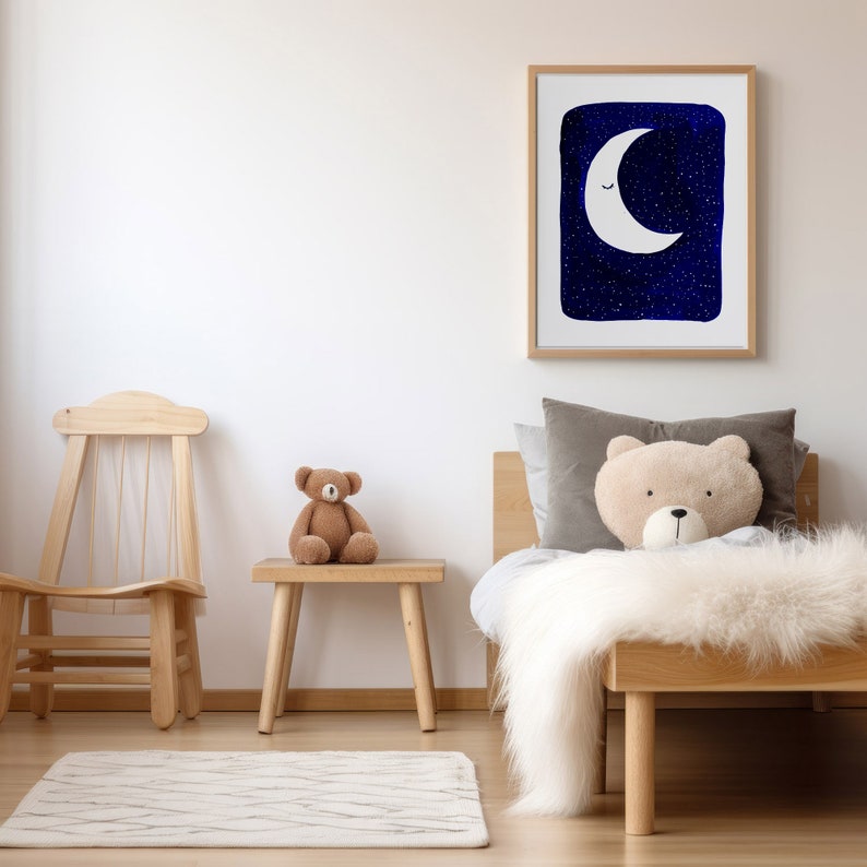 Celestial Moon and Stars | Nursery Wall Art | Gender Neutral Kid's Room ...