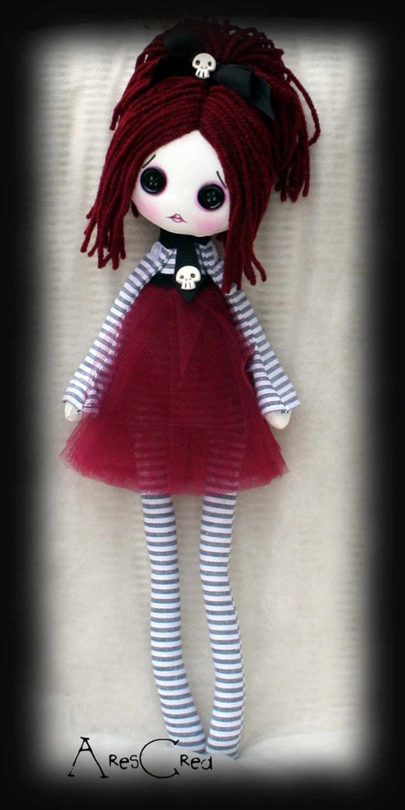 Creepy cute doll Opaline handmade zombie goth cloth doll with Etsy 82 creepy crochet ideas